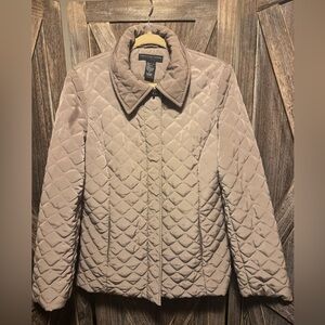 Geoffrey Beene Taupe Quilted Puffer Jacket